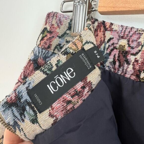 Icone Simons Women’s Small Floral Tapestry Textured Mini Skirt Granny Boho Cute - Picture 8 of 9